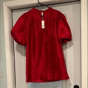 Glam Vibrant Red Blouse